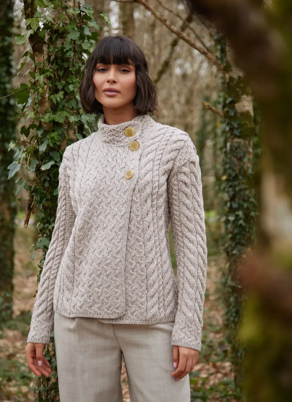 Supersoft Merino Wool Button Neck Cardigan